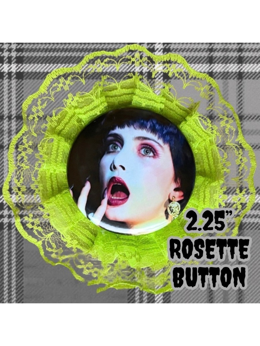 Frankenhooker 2.25" Handmade Rosette Button